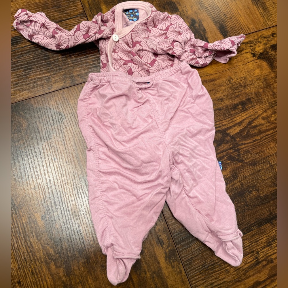 Kickee Pants Pink Floral Kids Set